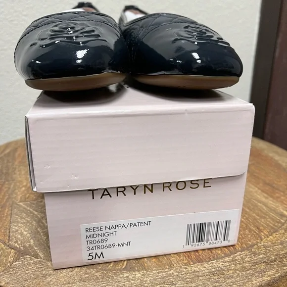 Taryn Rose Quilted Leather Ballet Flats - Reese in Midnight - Picture 5 of 9